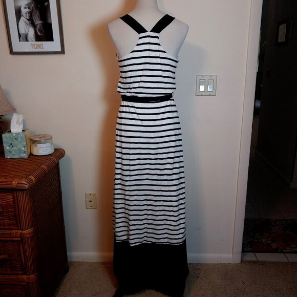 EXPRESS STRIPED SIZE S/P STRETCHY RACER BACK MAXI DRESS - Picture 7 of 12